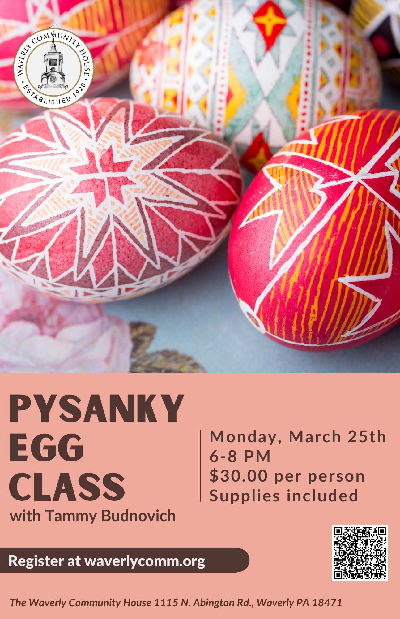 **CLASS FILLED** PYSANKY EGG CLASS with Tammy Budnovich